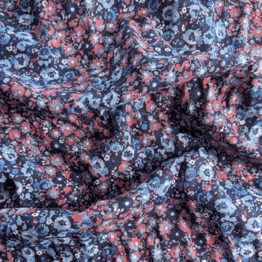 Viscose Linen Blend Fabric Floral Print 140cm Wide