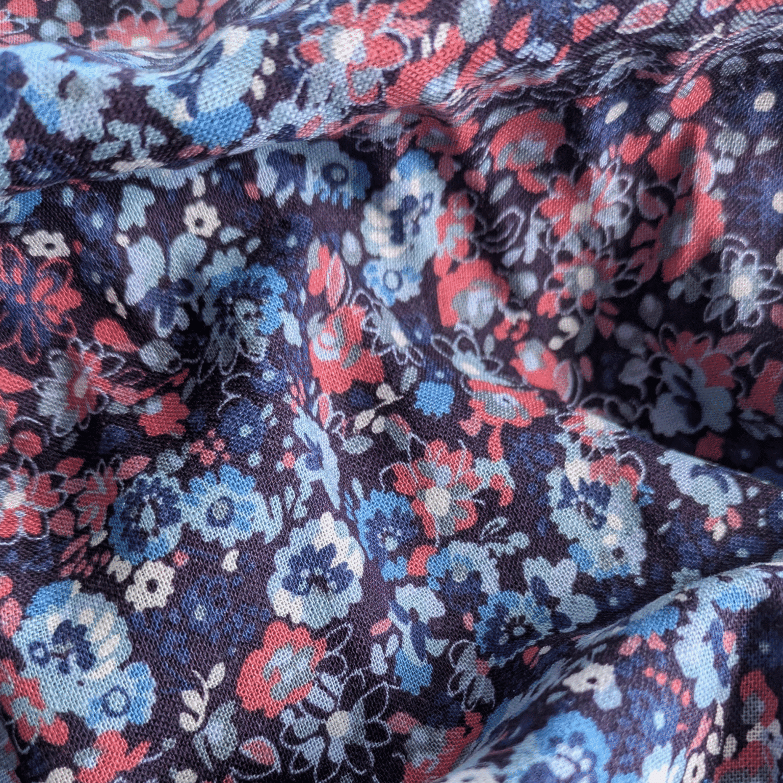 Buy Viscose Linen Blend Fabric Floral Print