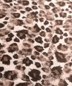 Buy Polyester Fabric Stretch Mesh Leopard Spot
