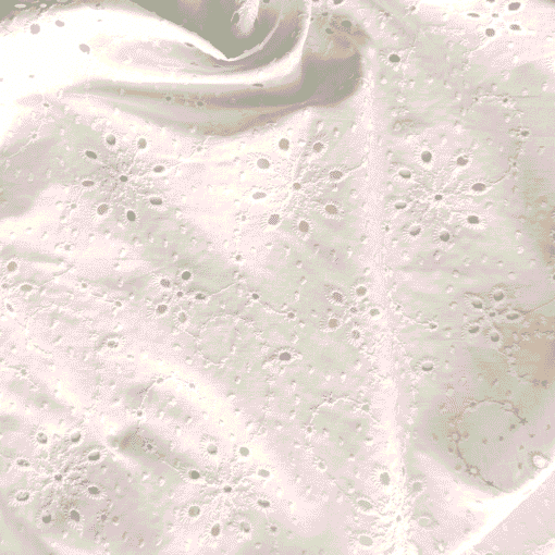 Cotton Fabric Broderie Anglaise Flower And Stem 145cm Wide