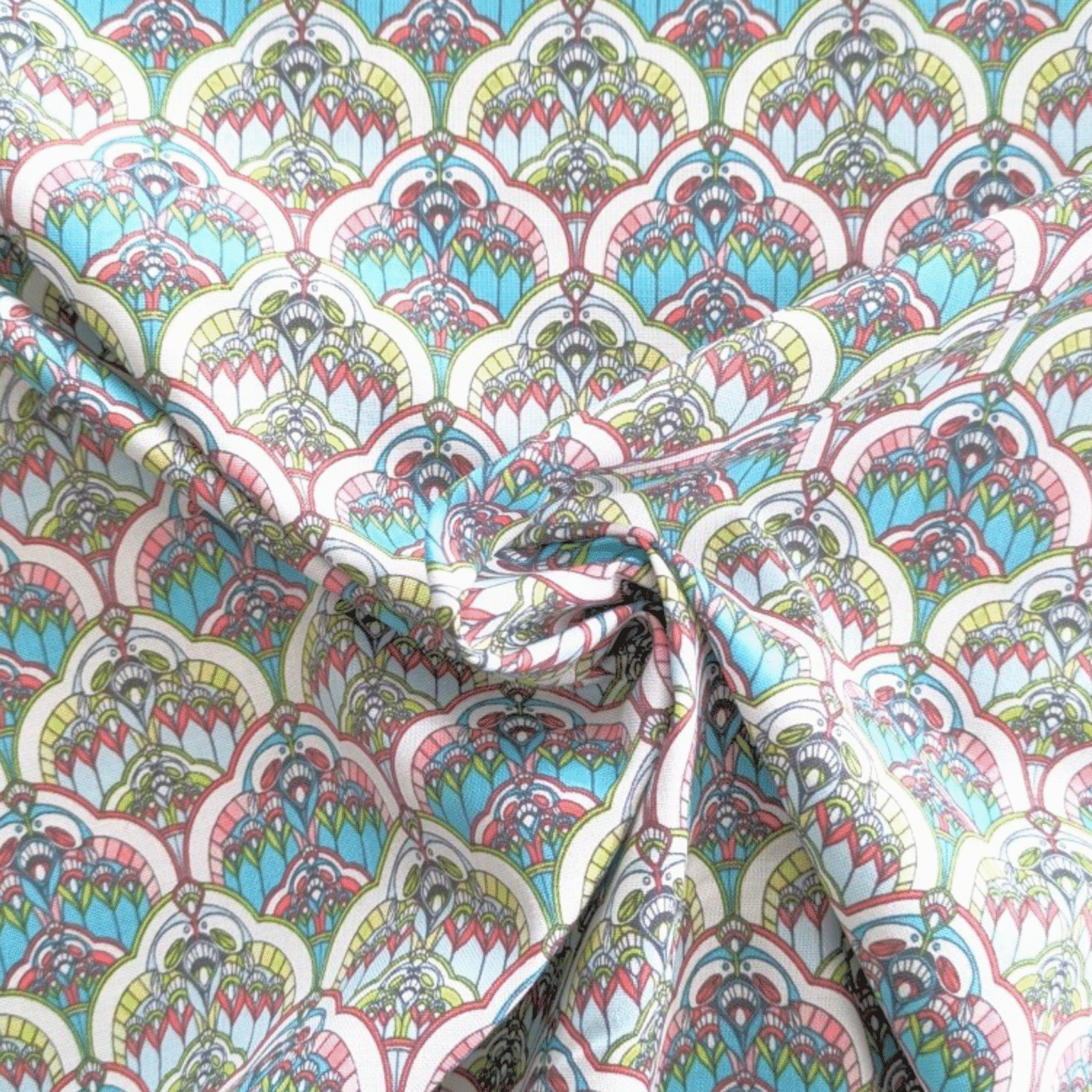 Cotton Fabric Sundance Clamshell in Aqua 110cm Wide