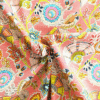 Cotton Fabric Floral and Fans on Red 110cm Wide at More Sewing