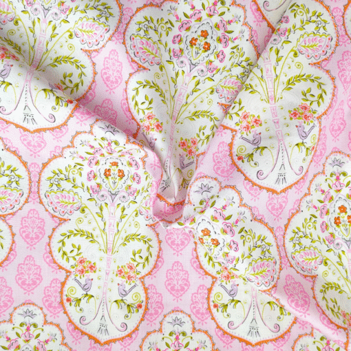 Cotton Fabric Floral Panels On Pink 110cm Wide at More Sewing
