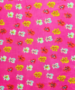Cotton Fabric Fun Floral on Pink