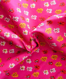 Cotton Fabric Fun Floral on Pink More Sewing