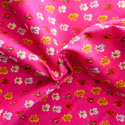 Cotton Fabric Fun Floral on Pink More Sewing