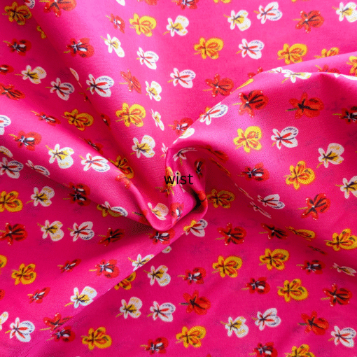 Cotton Fabric Fun Floral on Pink More Sewing