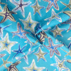 Cotton Fabric Starfish On Turquoise Blue at More Sewing
