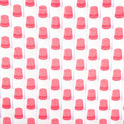 Cotton Fabric Thimbles & Needles 110cm Wide