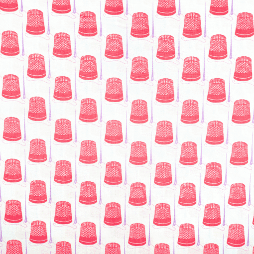 Cotton Fabric Thimbles & Needles 110cm Wide