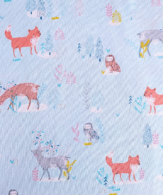 Cotton Fabric Woodland Animals On Blue 110cm Wide