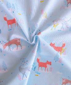 Cotton Fabric Woodland Animals On Blue 110cm Wide at More Sewing