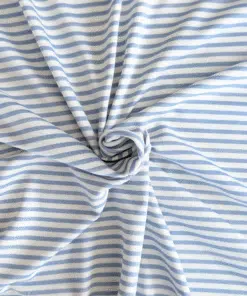 Woven Stripe Jersey Viscose Blend Light Blue & White 160cm Wide