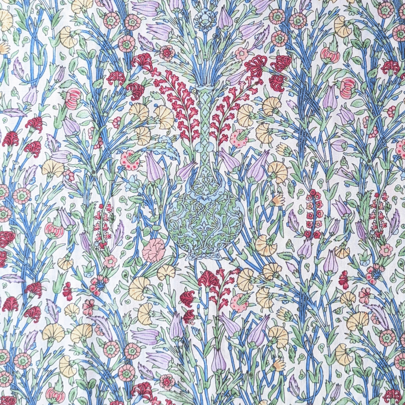 Pima Cotton Lawn Fabric Chinese Vase Print 140cm Wide