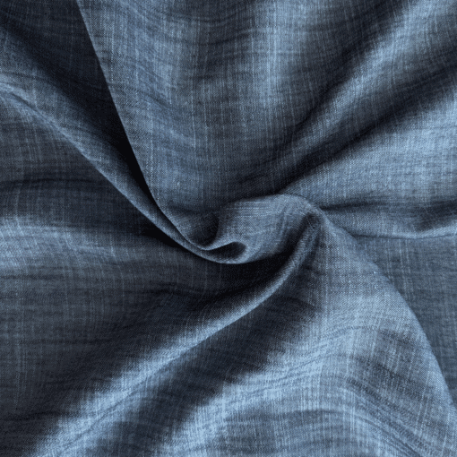 Denim Fabric Linen Look Blue Deadstock Lightweight 150cm Wide