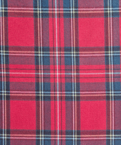 Red Tartan Check Tailoring Fabric | Polyester Viscose Elastane Suiting Material