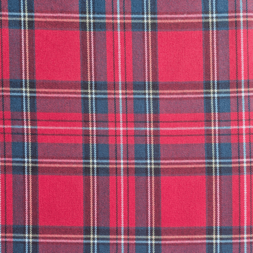 Red Tartan Check Tailoring Fabric | Polyester Viscose Elastane Suiting Material