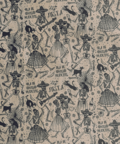 Day Of The Dead Fiesta Cotton Fabric | OEKO TEX Cotton Material for Sewing Projects