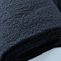 Black Boucle Fabric | Soft Polyester Boucle Coating Material | 145cm Wide