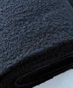 Black Boucle Fabric | Soft Polyester Boucle Coating Material | 145cm Wide