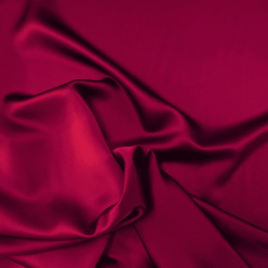 High Twist Polyester Satin Fabric Burgundy Double Faced 150cm Wide