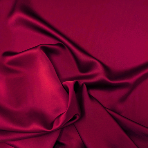 High Twist Polyester Satin Fabric Burgundy Double Faced 150cm Wide
