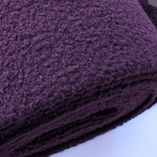 Wine Red Boucle Fabric | Soft Polyester Boucle Coating Material | 145cm Wide