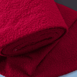 Polyester Boucle Fabric Red 150cm Wide