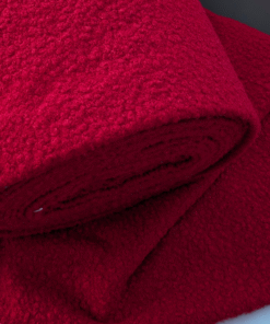 Polyester Boucle Fabric Red 150cm Wide
