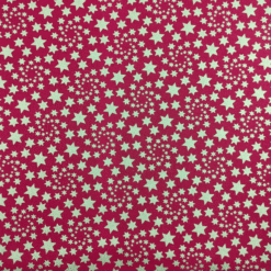 Cotton Fabric Christmas Gold Stars Swirl on Red 140cm Wide
