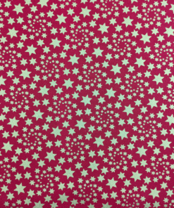 Cotton Fabric Christmas Gold Stars Swirl on Red 140cm Wide