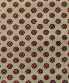 Flower Spots on Beige Bengaline Stretchy Fabric 140cm Wide