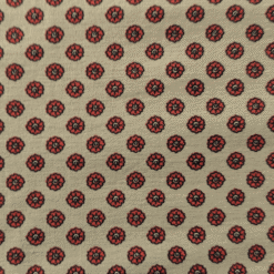 Flower Spots on Beige Bengaline Stretchy Fabric 140cm Wide