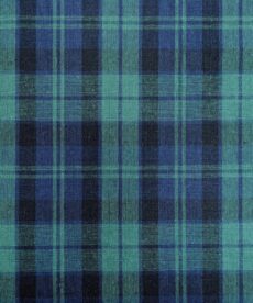 Cotton Fabric Mediumweight Black Watch Tartan Blue & Green 145cm Wide