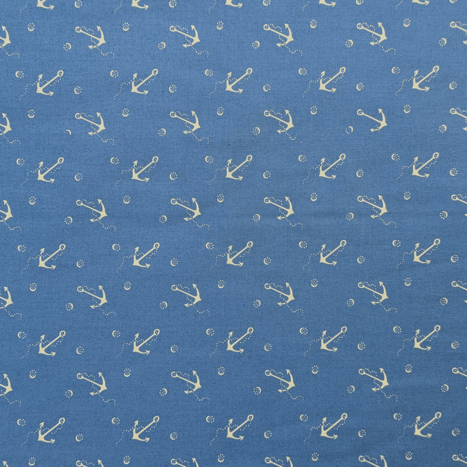 Anchor Print 100% Cotton Poplin Fabric Ex-Designer Deadstock