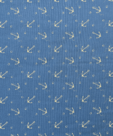 Anchor Print 100% Cotton Poplin Fabric Ex-Designer Deadstock