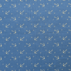 Anchor Print 100% Cotton Poplin Fabric Ex-Designer Deadstock