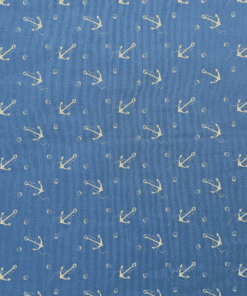 Anchor Print 100% Cotton Poplin Fabric Ex-Designer Deadstock