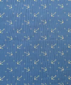 Anchor Print 100% Cotton Poplin Fabric Ex-Designer Deadstock