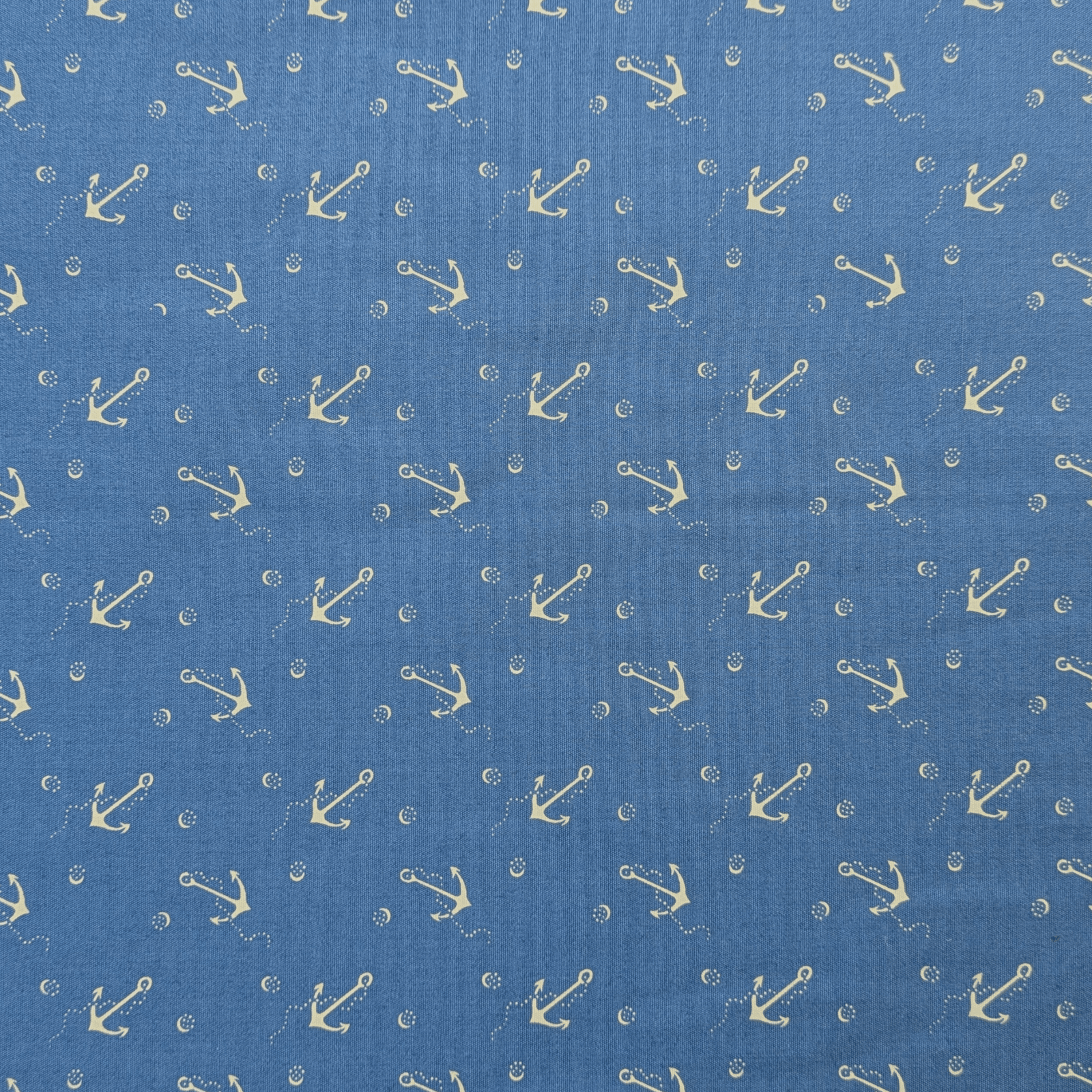 Anchor Print 100% Cotton Poplin Fabric Ex-Designer Deadstock 1 Anchor Print 100% Cotton Poplin Fabric Ex-Designer Deadstock