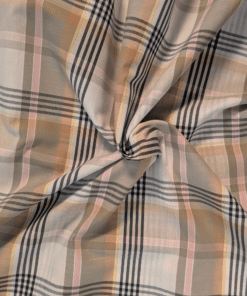 Check Fabric With Lurex Gold Metallic Thread