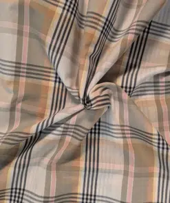 Check Fabric With Lurex Gold Metallic Thread