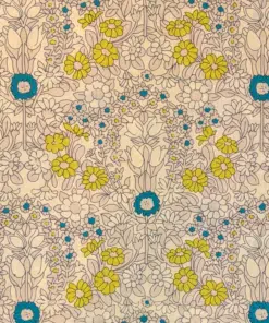 Line Drawn Floral 100% Pima Cotton Lawn Fabric