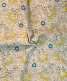 Line Drawn Floral 100% Pima Cotton Lawn Fabric