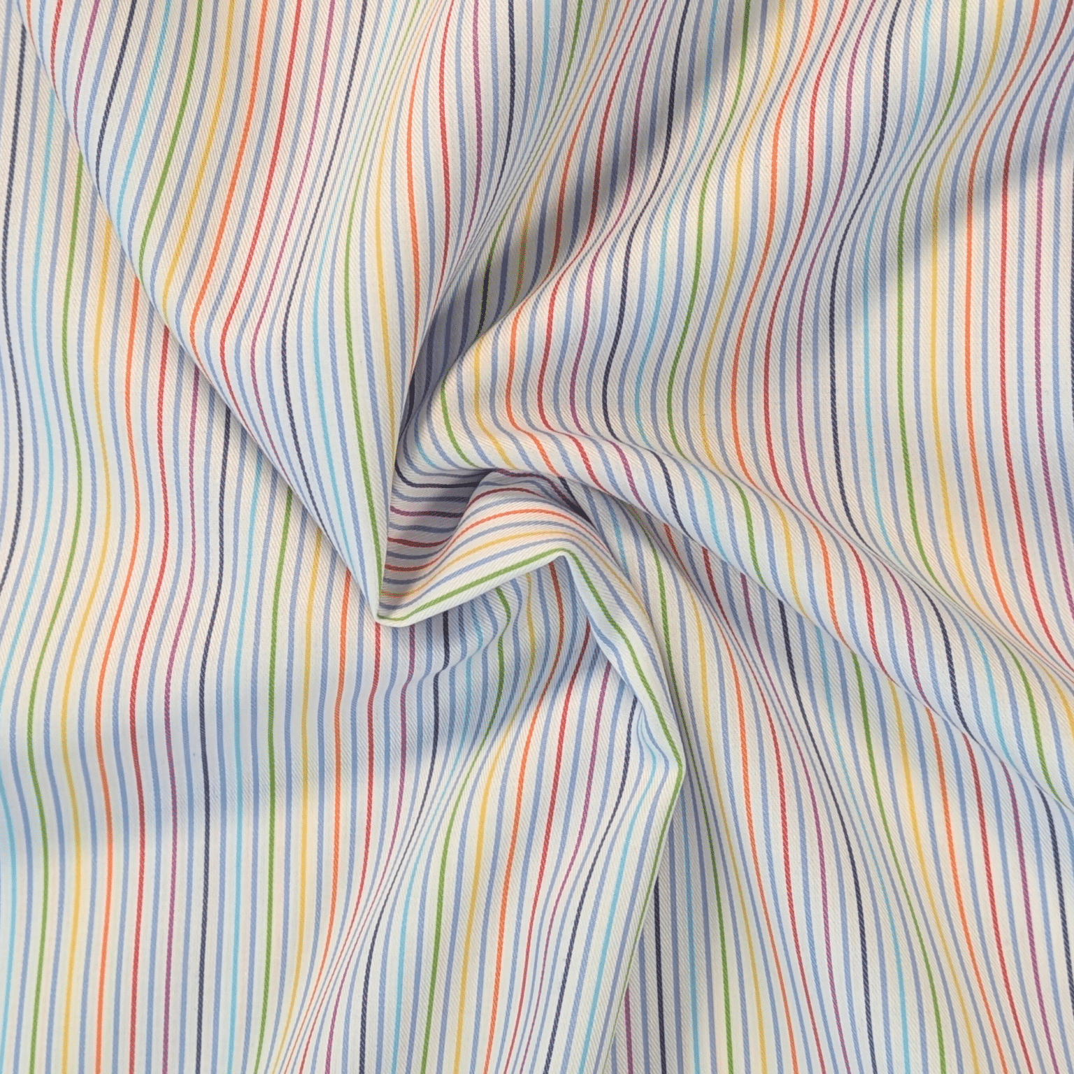 Multi-Coloured Stripe 100% Cotton Shirting Fabric Ex-Designer Deadstock