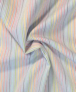 Multi-Coloured Stripe 100% Cotton Shirting Fabric Ex-Designer Deadstock