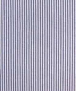 Blue and White Striped 100% Cotton Shirting Fabric Designer Deadstock