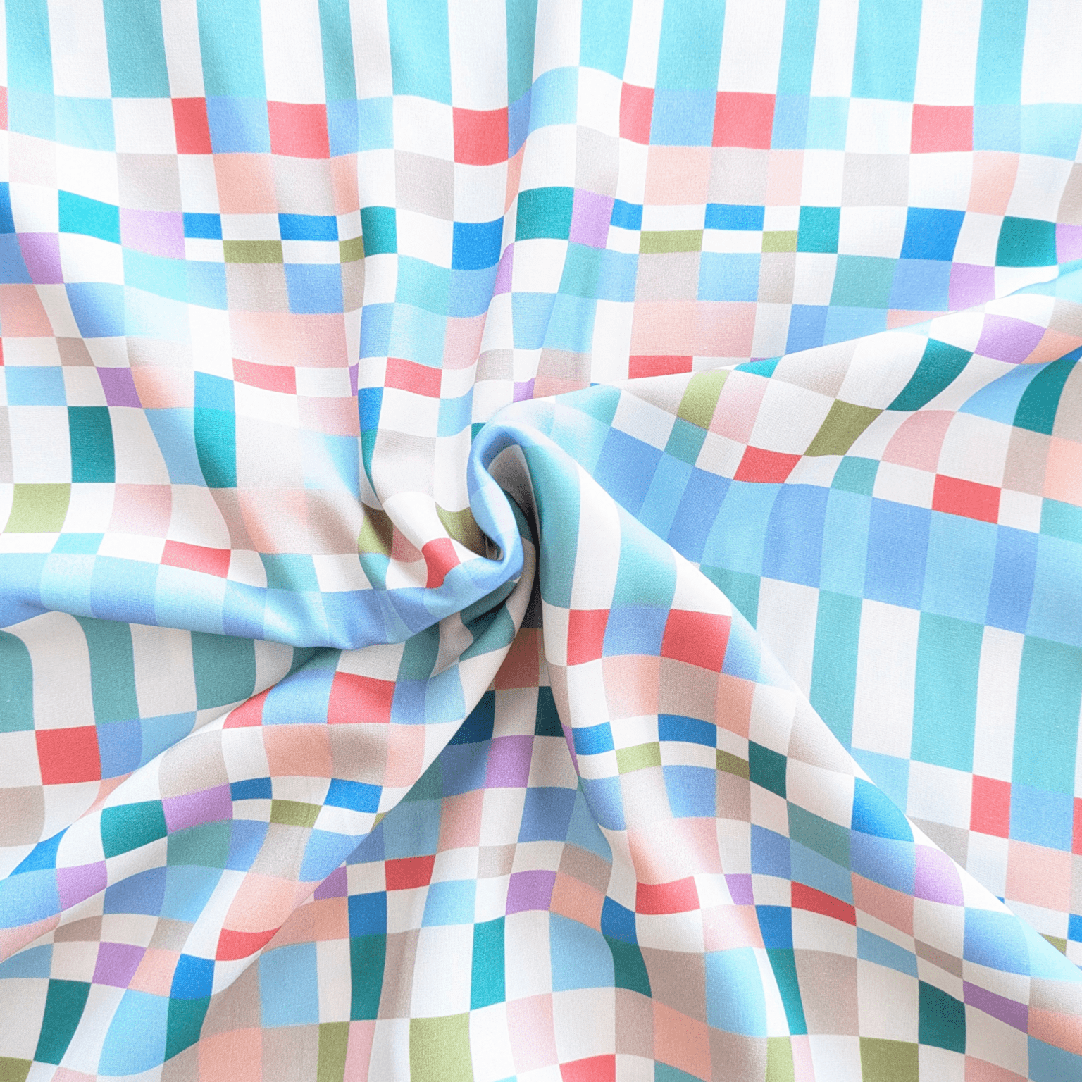 Blocks Design Viscose Fabric Digital Print 140cm Wide