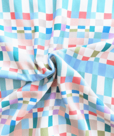 Blocks Design Viscose Fabric Digital Print 140cm Wide