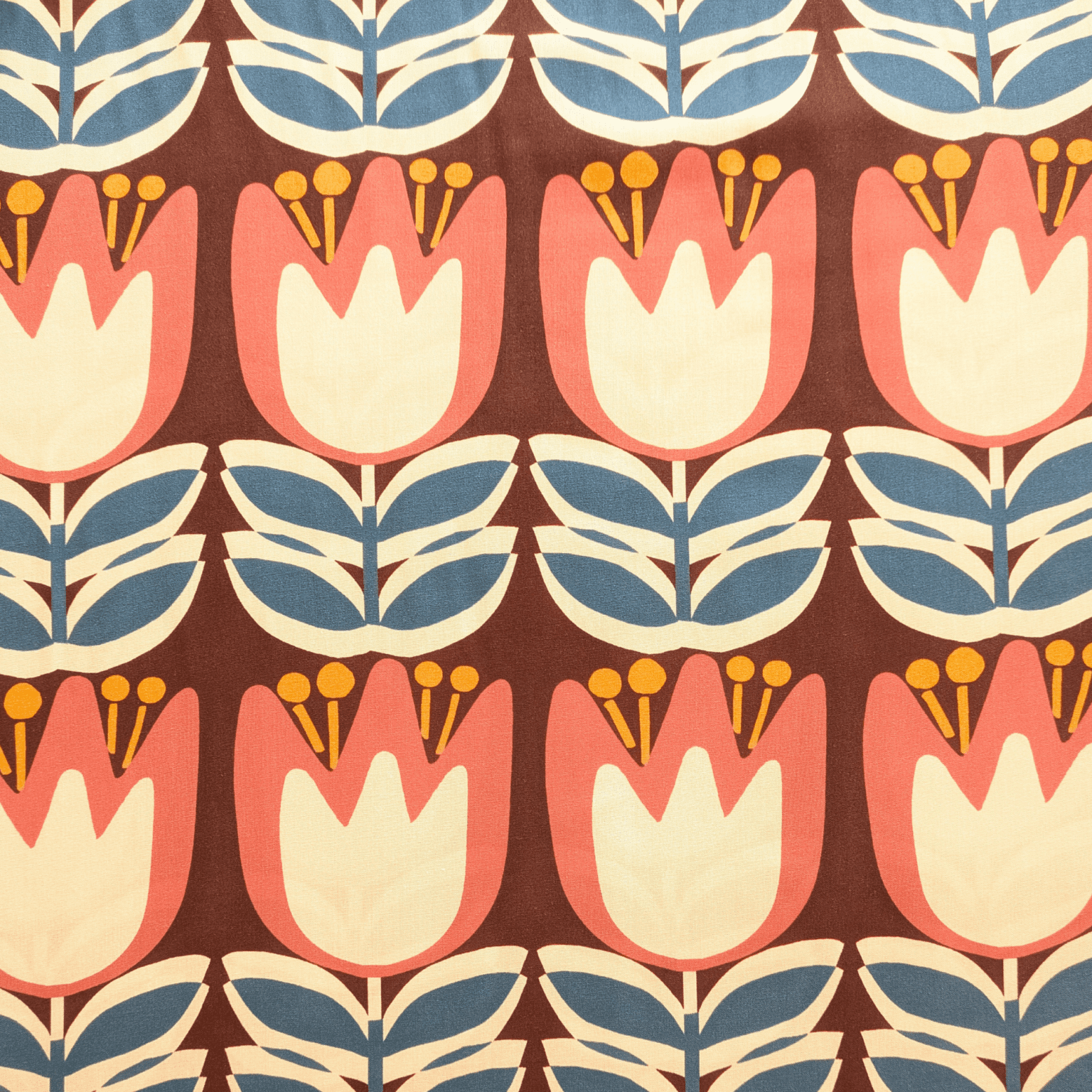 Large Tulip Viscose Fabric Lenzing Ecovero Lightweight Wine Red Floral 138cm Wide